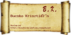 Bucsko Krisztián névjegykártya