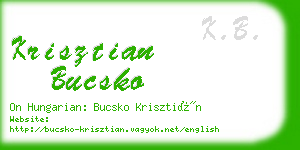 krisztian bucsko business card